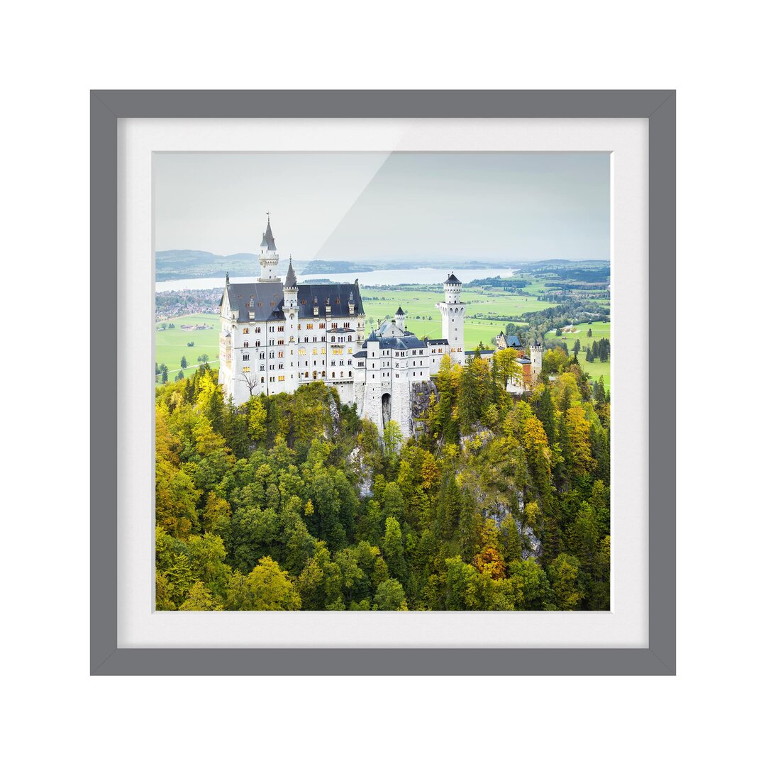 Gerahmtes Papierbild Schloss Neuschwanstein Panorama