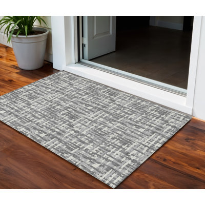 Tapis intérieur gris lavable abstrait 3 pi x 5 pi HomeRoots