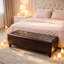 Banc de style contemporain, banc capitonné, banc de rangement pour repose-pieds