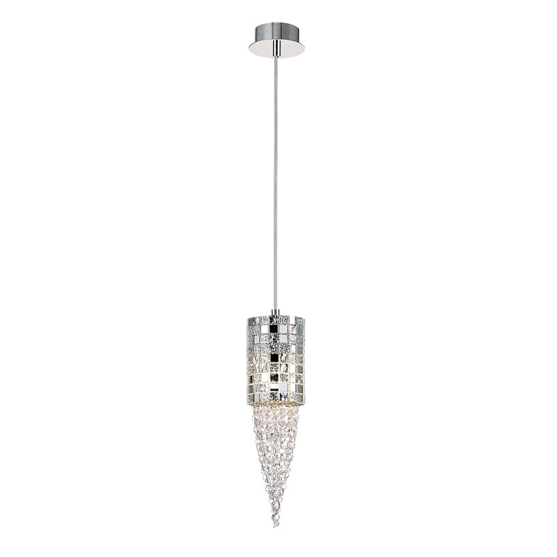1 - Light Crystal Pendant, Polished Chrome