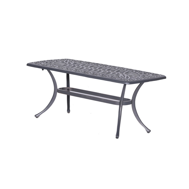 Table basse en aluminium toutes saisons, de forme rectangulaire, pour la vie en plein air polyvalente en aluminium, pour rassemblements