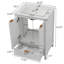Ensemble de meuble-lavabo moderne avec lavabo, trou de robinet simple, panneaux de porte texturés, tiroir et rangement spacieux pour une utilisation pratique-2041848352
