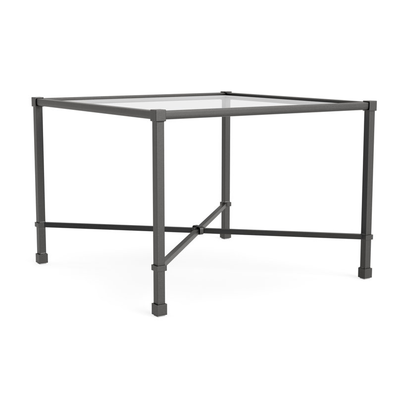 Venetian Outdoor Square Side Table, Textured Pewter
