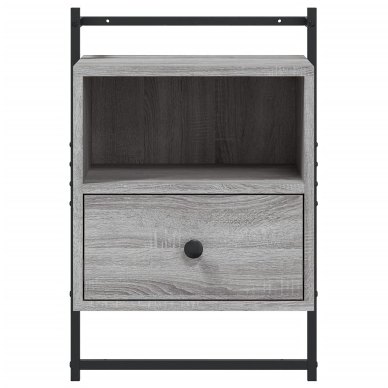 40cm W Manufactured Wood Bedside Table, Grey Sonoma