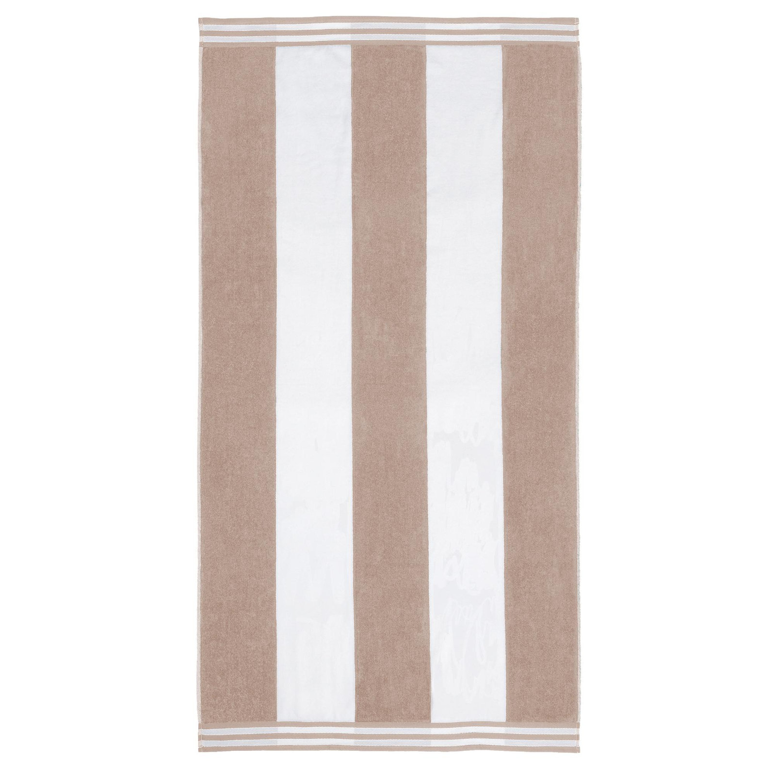 Calheta Cotton Oversized Cabana Stripe Beach Towels, Taupe, 1