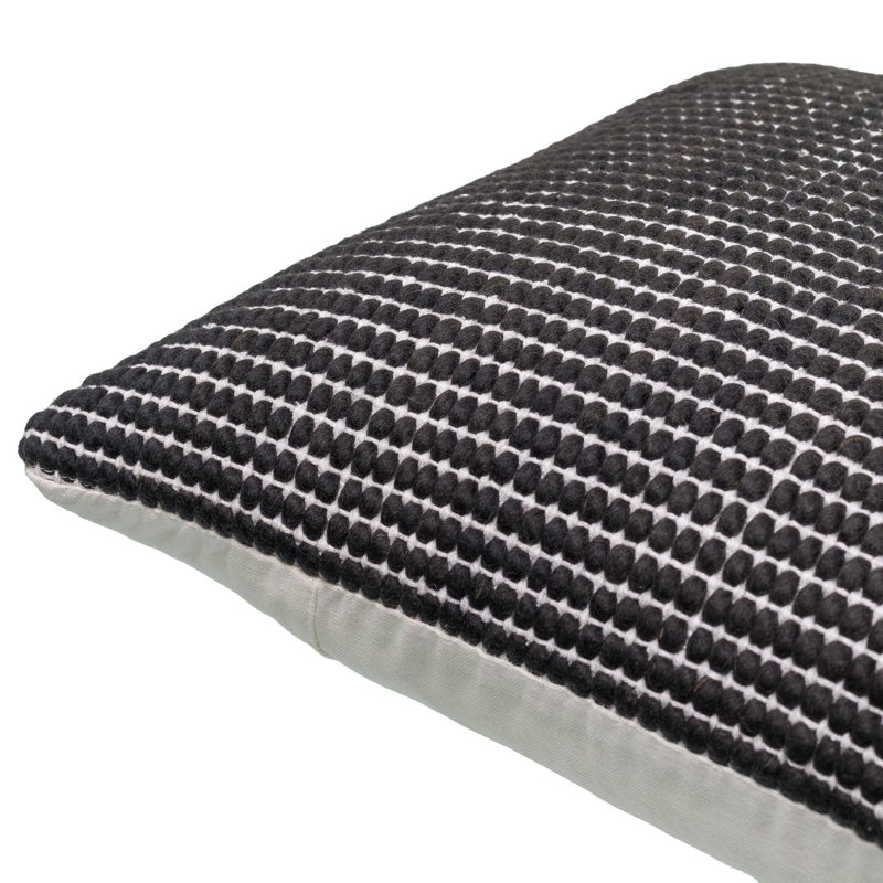 Coussin Waverly, Noir, Polyester/ Bourre en polyester, 13 po x 20 po
