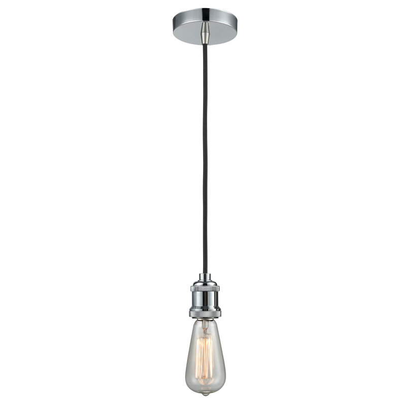 Waterville 1 - Light Single Pendant, Polished Chrome/Black