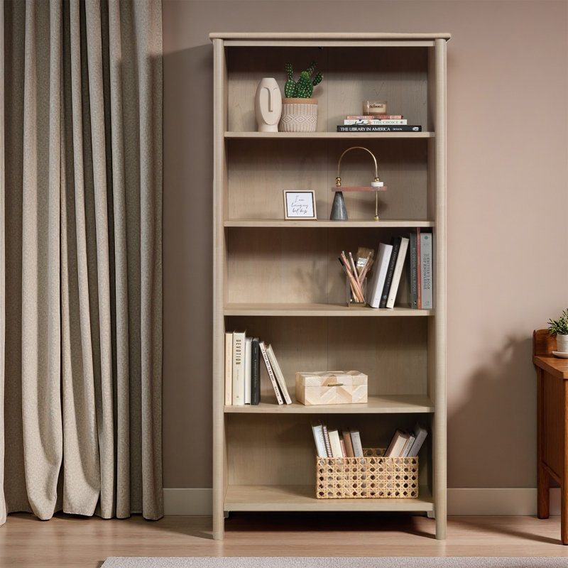 5-Shelf Bookshelf With Concealed Storage