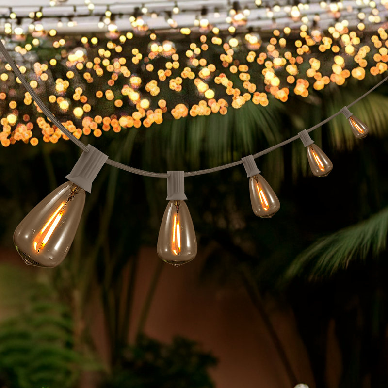 Outdoor 10 - Bulb 120'' Plug-in String Light, White, Clear