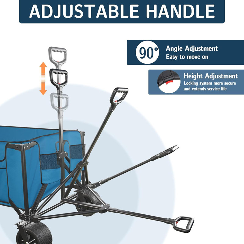400L Large Capacity Collapsible Wagon Cart, Blue