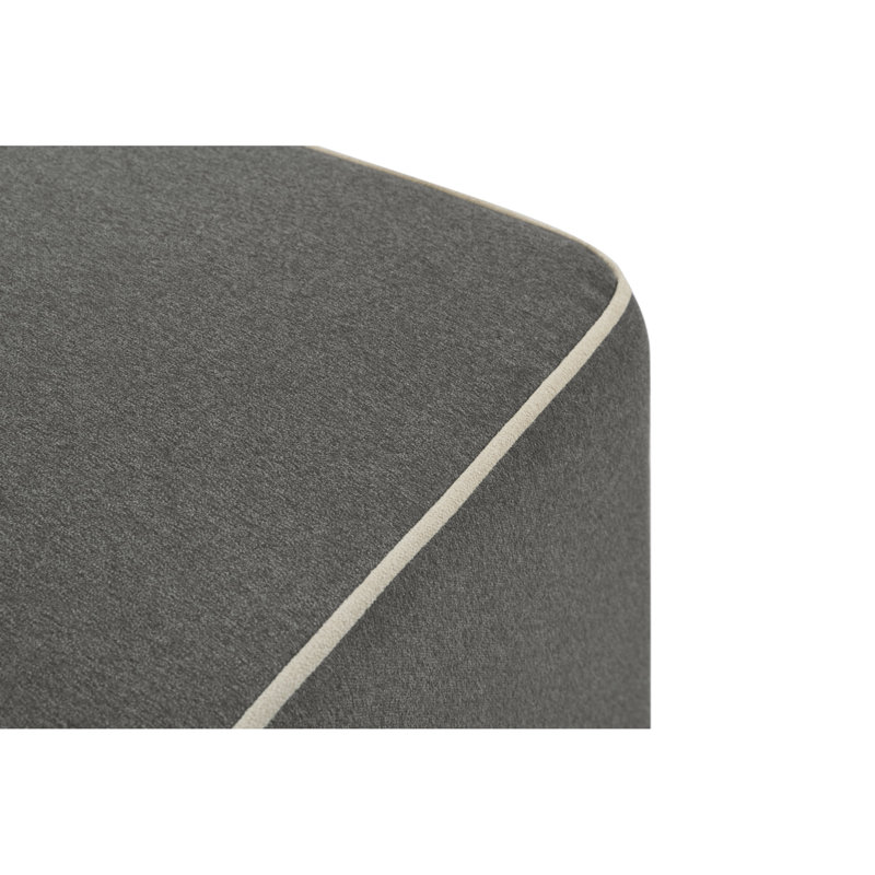 Universal 22" Square Standard Ottoman, Dark Gray/Cream 100% Polyester