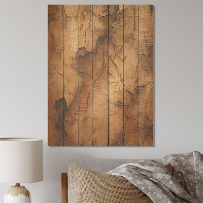 Brown Tree Bark Essence 5 - Tree On Wood Print