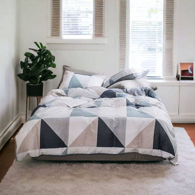 Cotton Geometric Shapes Duvet Cover