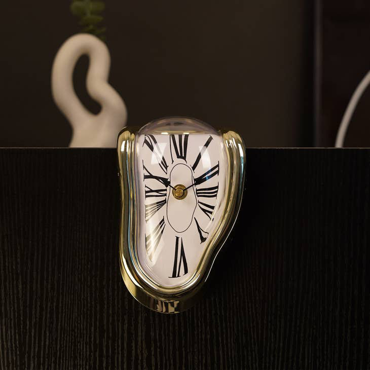 Roman Numeral Mechanical Tabletop Clock, Gold