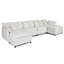 Canapé modulaire en U de 140,5 po, canapé 4 places Cloud avec revêtement en chenille, coussins lombaires et repose-pieds mobile pour le salon-378218156