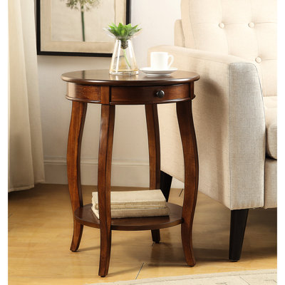 Élégante table d'appoint en noyer avec tiroir et tablette inférieure Élégantes options de rangement