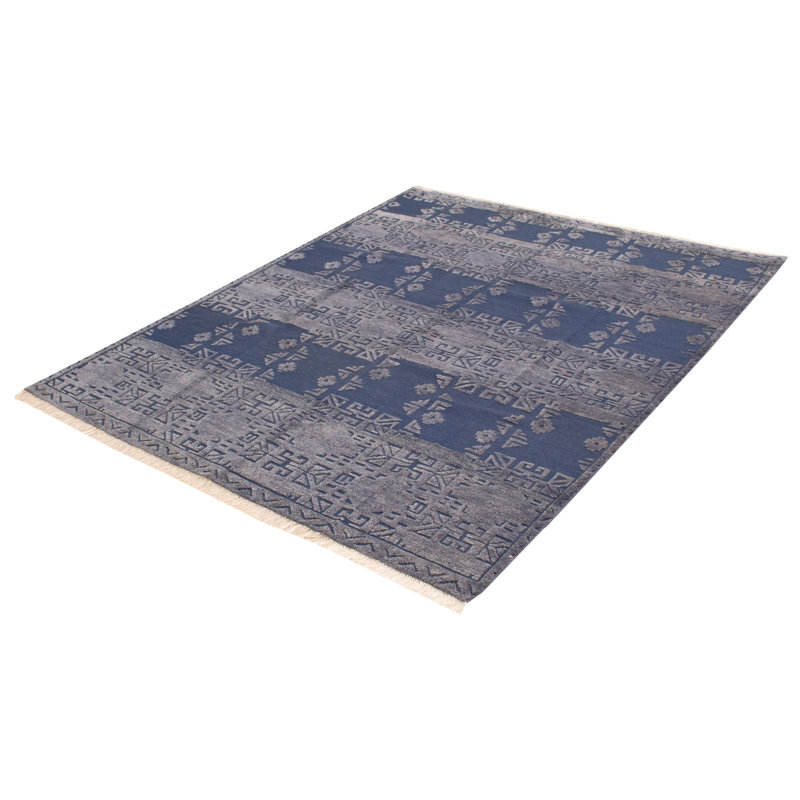 Grogan One-of-a-Kind 8'3" x 10'0" New Age Rectangle Wool Area Rug in Navy