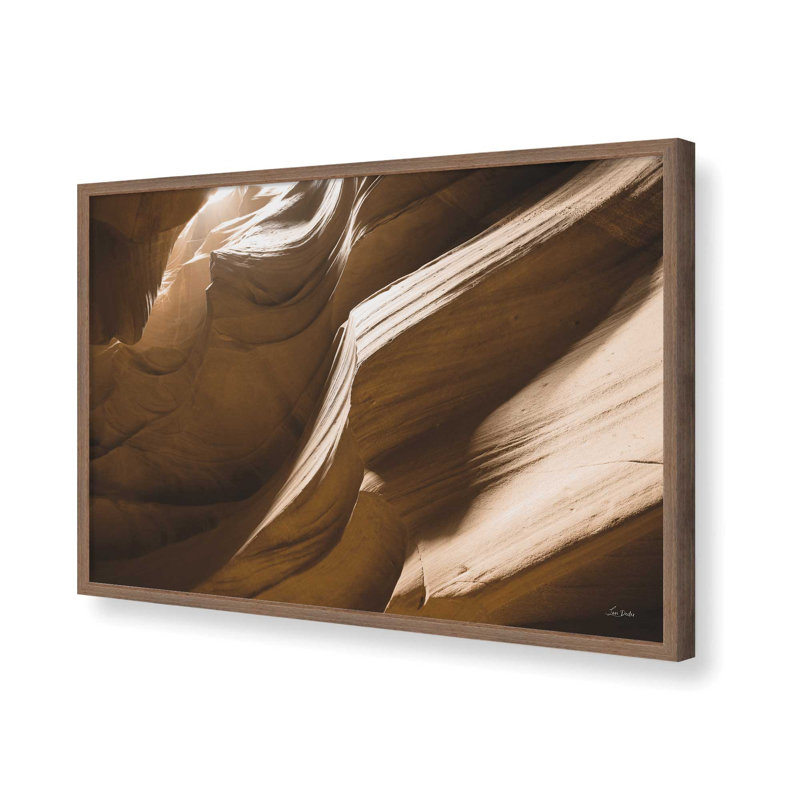 «Canyon Abstract II» par Lori Deiter, reproduction d'art, L 18 po x H 12 po, Brun, Impression encadrée