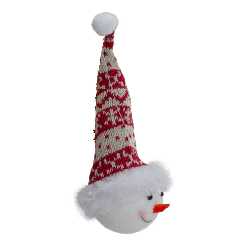 Ornement de Noël souriant 7 "coiffé d'un chapeau d'hiver