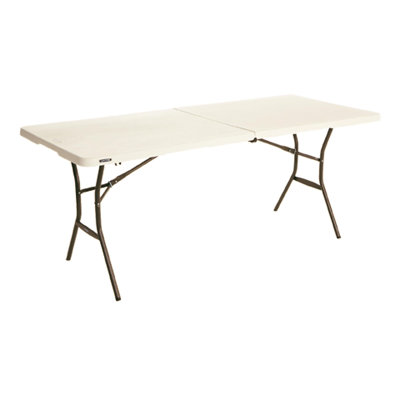 Table pliante demi-pliante Lifetime 6 pi - amande / blanc