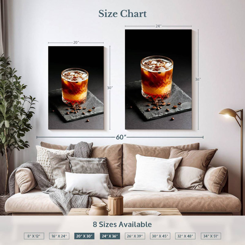 Cocktail glacé Yarlin, H 36 po x l 24 po