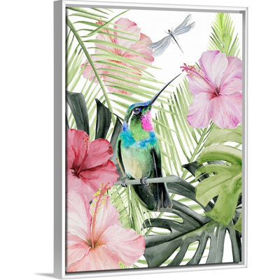 " Hibiscus & Hummingbird II " by Jennifer Paxton Parker Painting Print