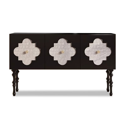 Chic Quatrefoil Pattern Console Table for Entryway