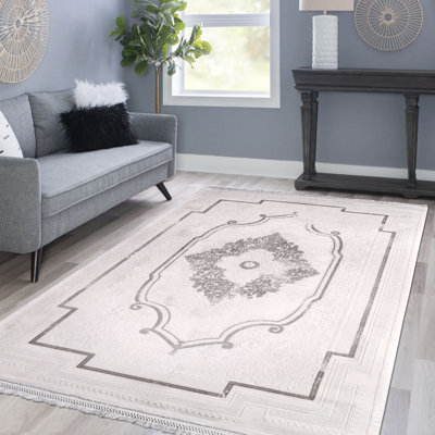Tapis beige moderne lavable à la machine