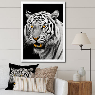 Tigre blanc féroce VI - animaux, art mural, salon