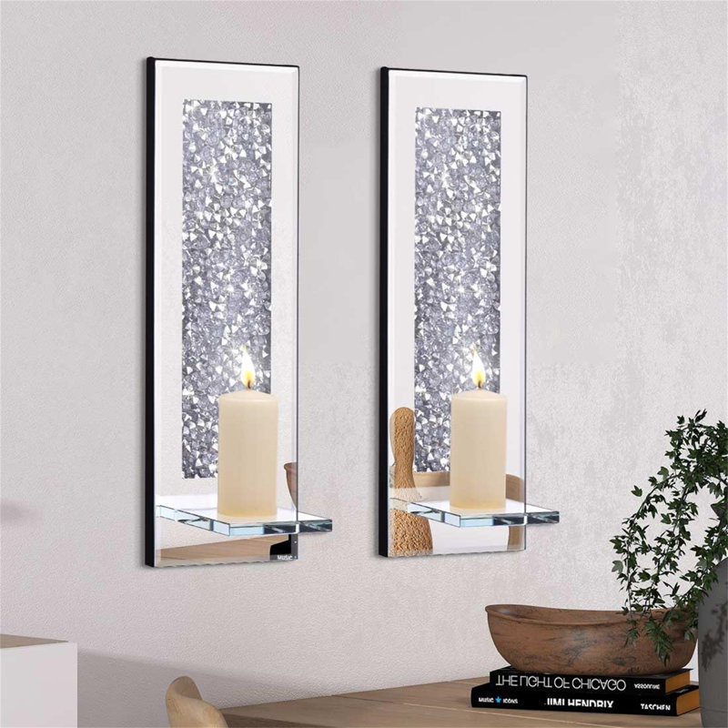 2 Piece Glass Wall Bath Sconce Set
