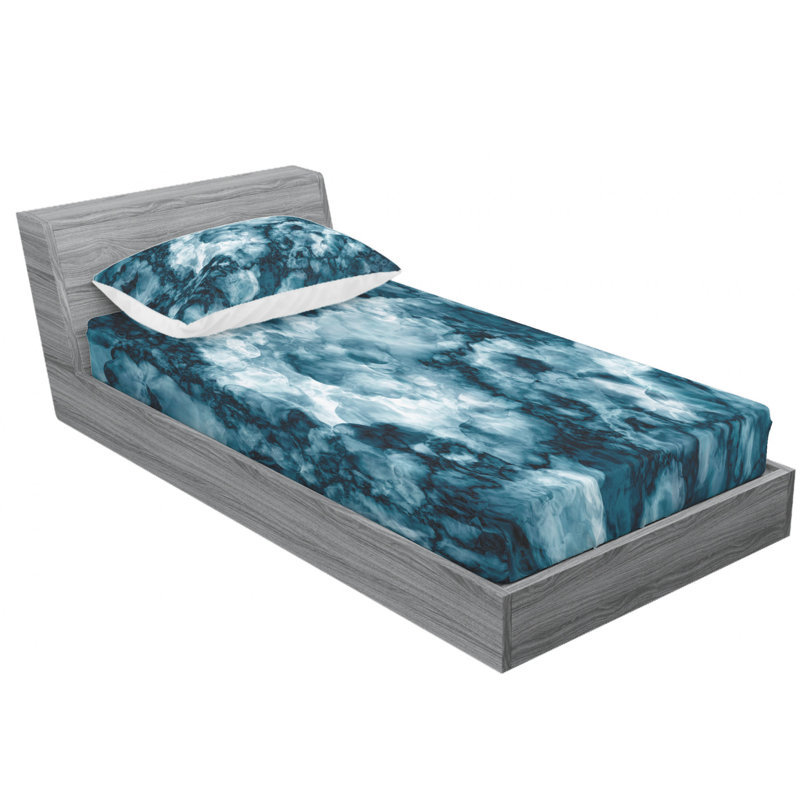 Microfiber Abstract Sheet Set, Twin XL Sheet Set with Fitted Sheet