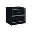 2 tables de chevet 2 tiroirs de rangement noir et argent