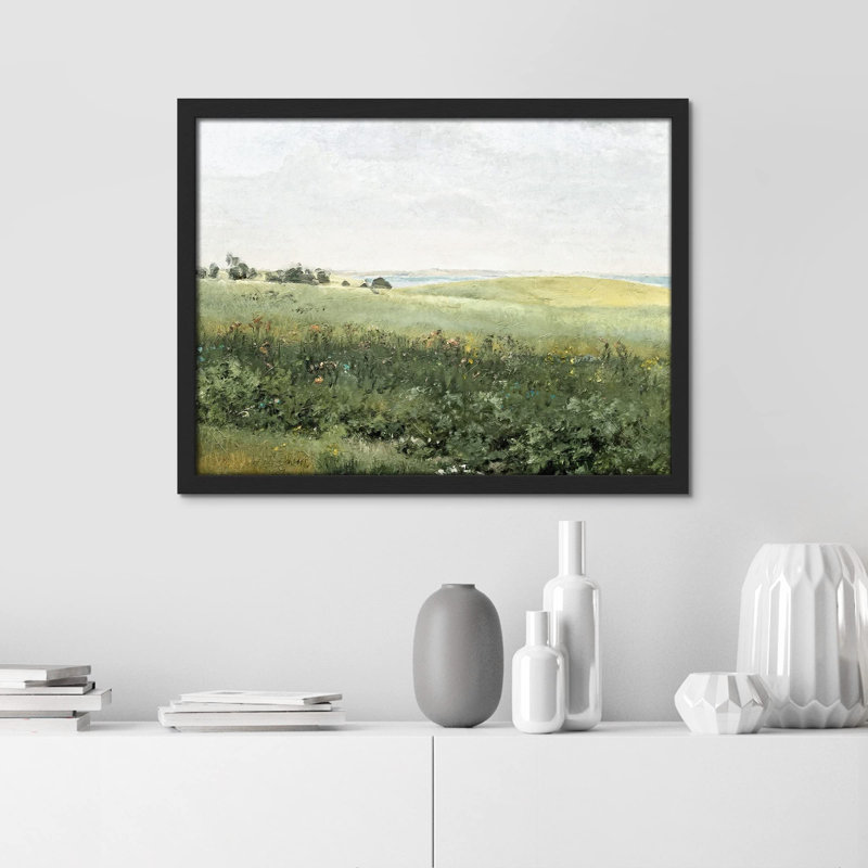 "Champ vert émeraude" sur papier, Noir, H 11 po x l 14 po