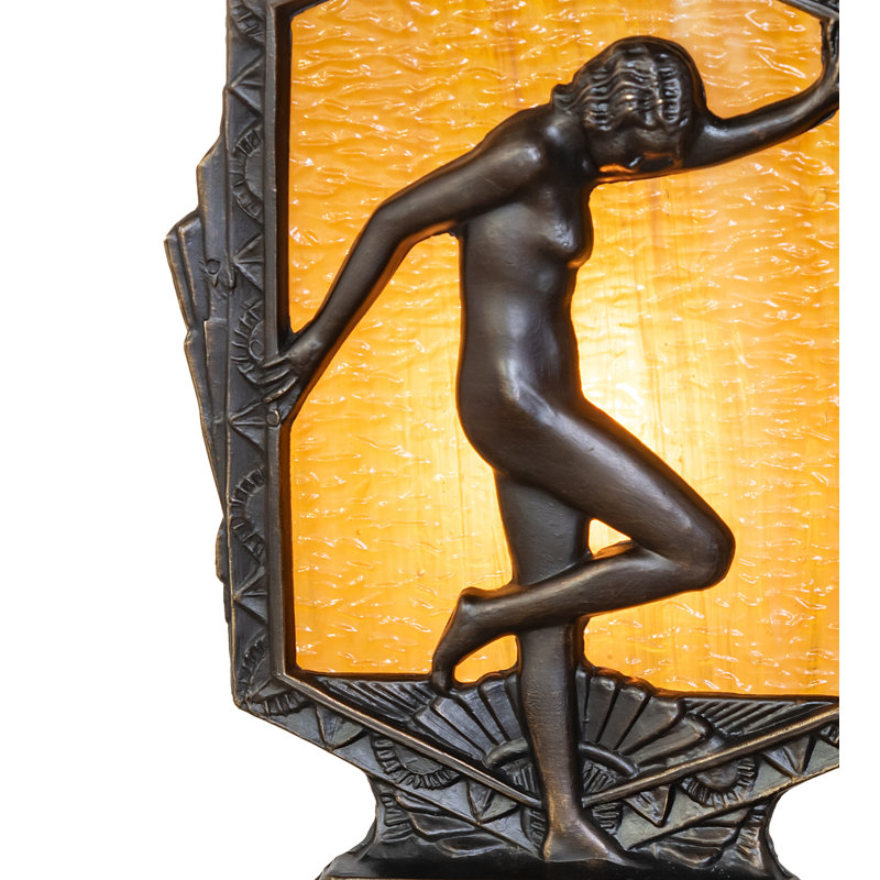 9" High Deco Posing Lady Accent Lamp, Orange