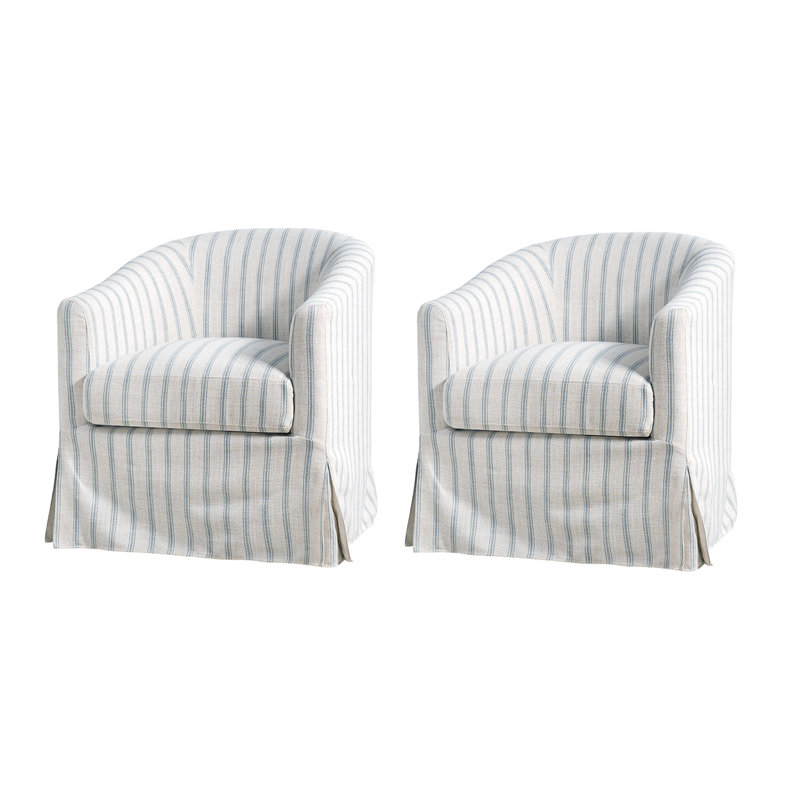 Fauteuil demi-tonneau pivotant Amadou, White/Blue
