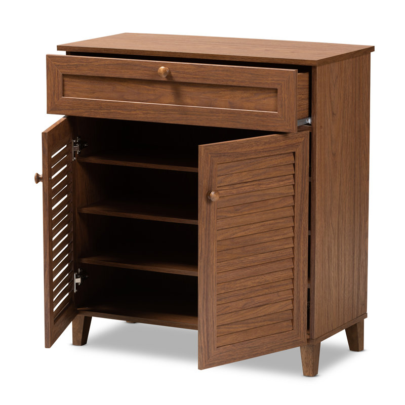 12 Pair Shoe Storage Cabinet, Walnut