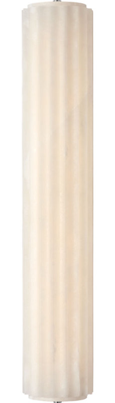 Madden Fluted Linear Sconce in Alabaster, 24.5" H x 4.25" W x 2.75" D, Polished Nickel