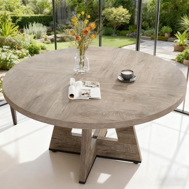 47 Inch Wood Dining Table Round Dining Table, Table