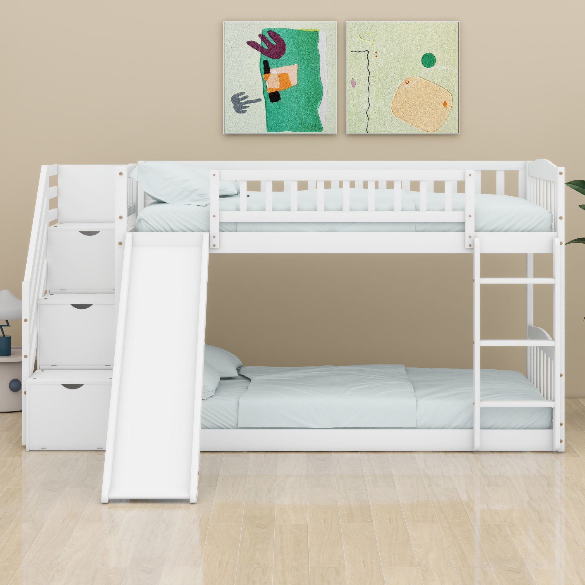 Latitude Run® Bunk Bed With Storage Stairs And Slide - Wayfair Canada