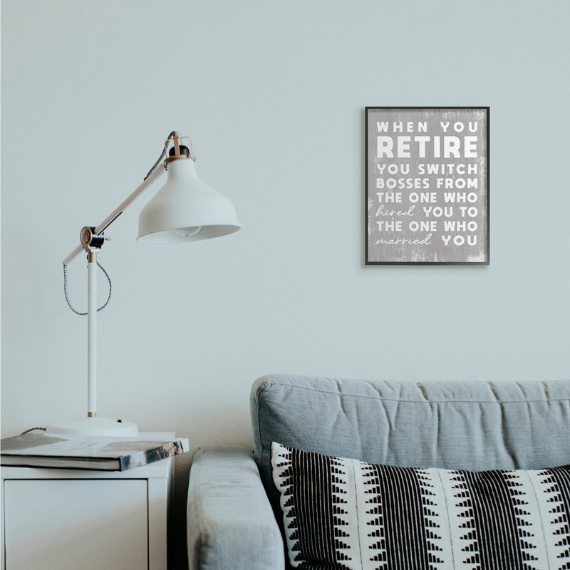 «Retirement Married New Boss Humor Distress» par Daphne Polselli, reproduction d'art sur toile tendue, H 14 po x l 11 po