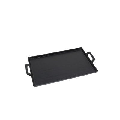 Black Alum. Tray With Handles