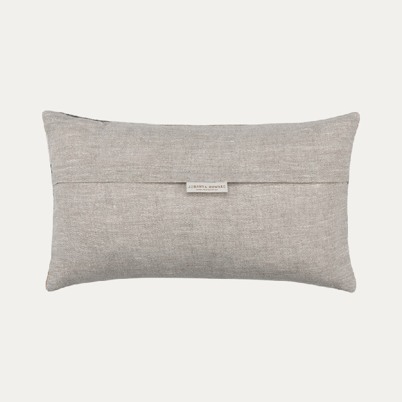 Grinda Natural Rectangular Pillow Cover and Insert, Camel/Gray