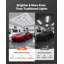 Projecteur à DEL hexagonal pour garage 672 W 80 640 lm 6 500 K, système à 14 grilles, éclairage puissant pour la vente au détail automobile, avec cadre rectangulaire, installation facile, pour garage, entrepôt, atelier, magasin, salle de sport-137101188