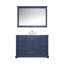 Meuble-lavabo simple bleu marine 48 po W, plateau en marbre de culture, robinet, miroir 46 - fabrication de qualité durable