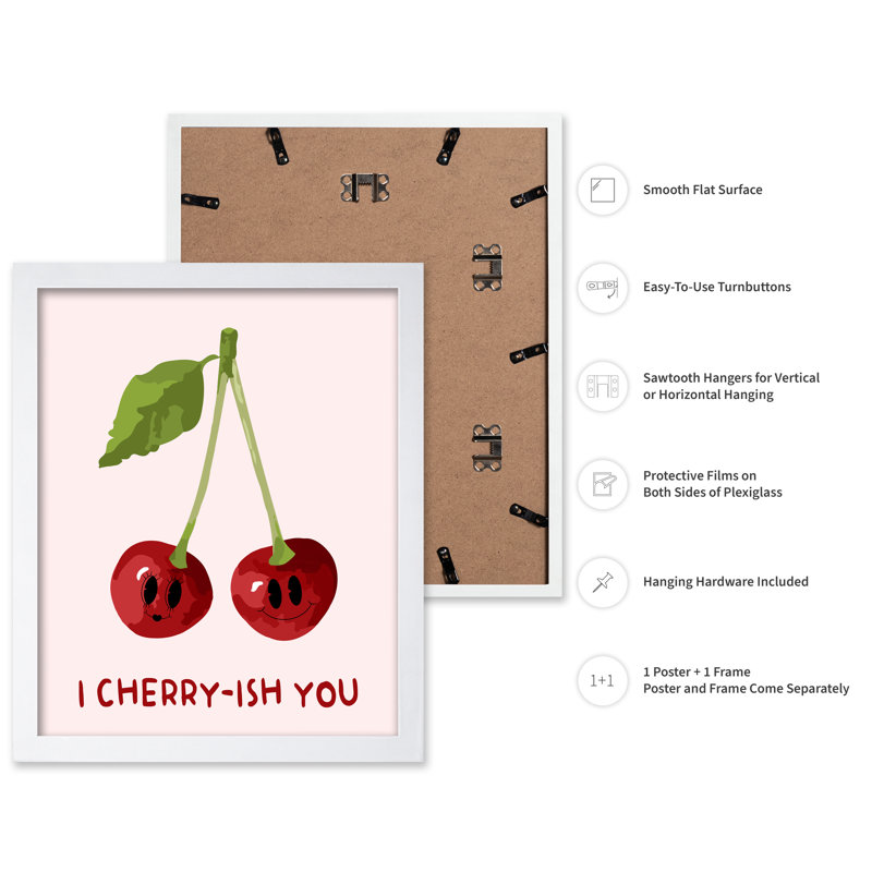 I Cherry-ish You, Poster, 18"H x 24"W, White Framed