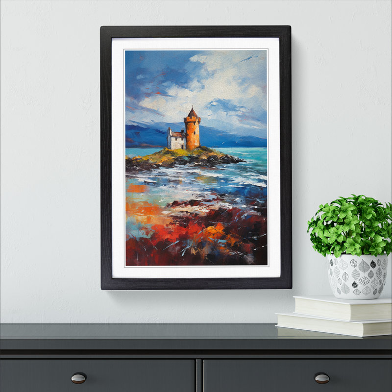 Scotland Impressionism - Single Picture Frame Print on Wood, 46cm H x 34cm W x 2cm D, Black