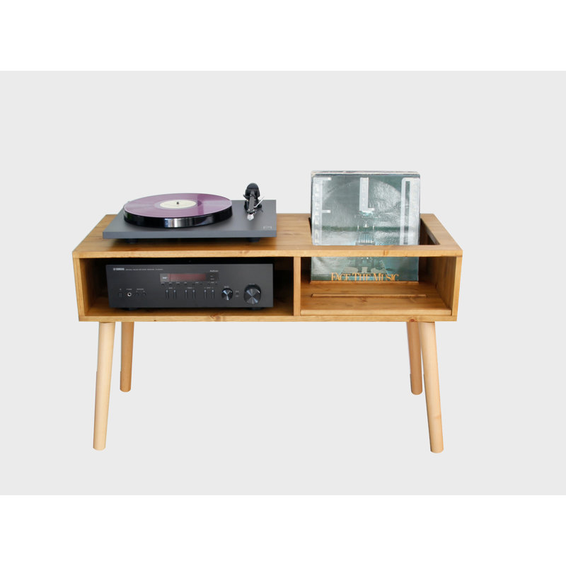 Solid Wood 60cm H Media Cabinet, Jacobean, 60cm H x 120cm W x 40cm D