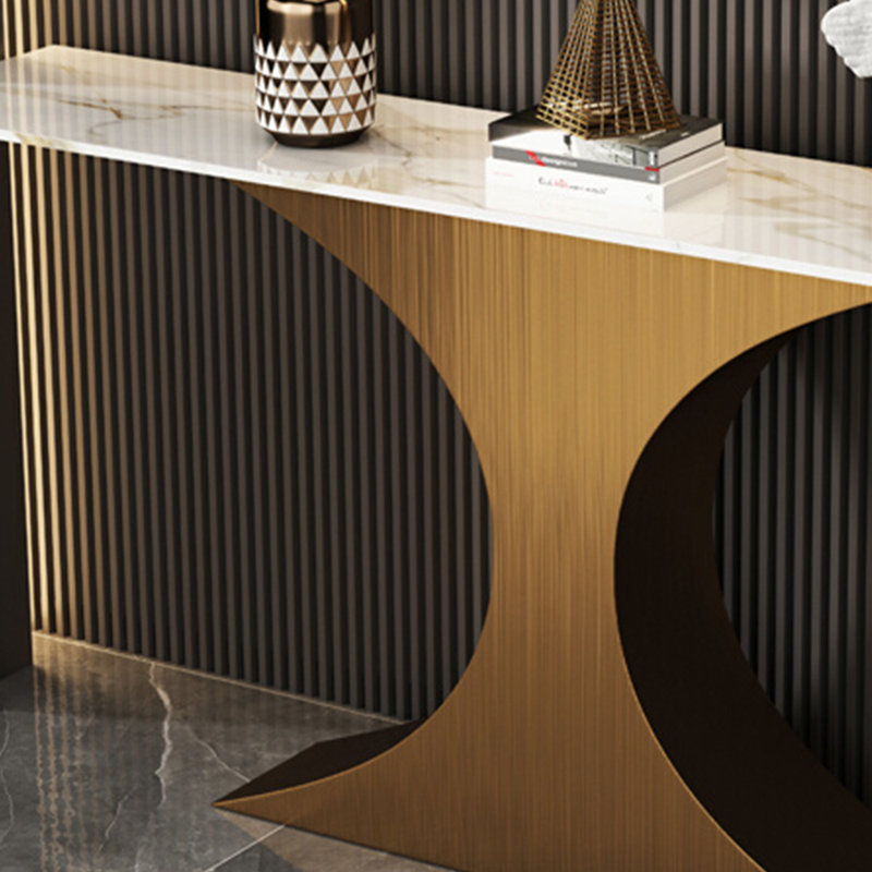 Light luxury style modern simple console table, 33.5" H x 63" W x 15.7" D, Gold