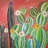 Rainbow cactus - 32"x32" art on canvas