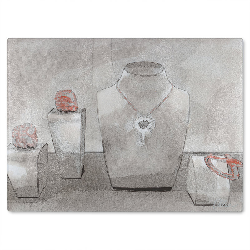 Elegance Glass Chopping Board, 40cm L x 28cm W